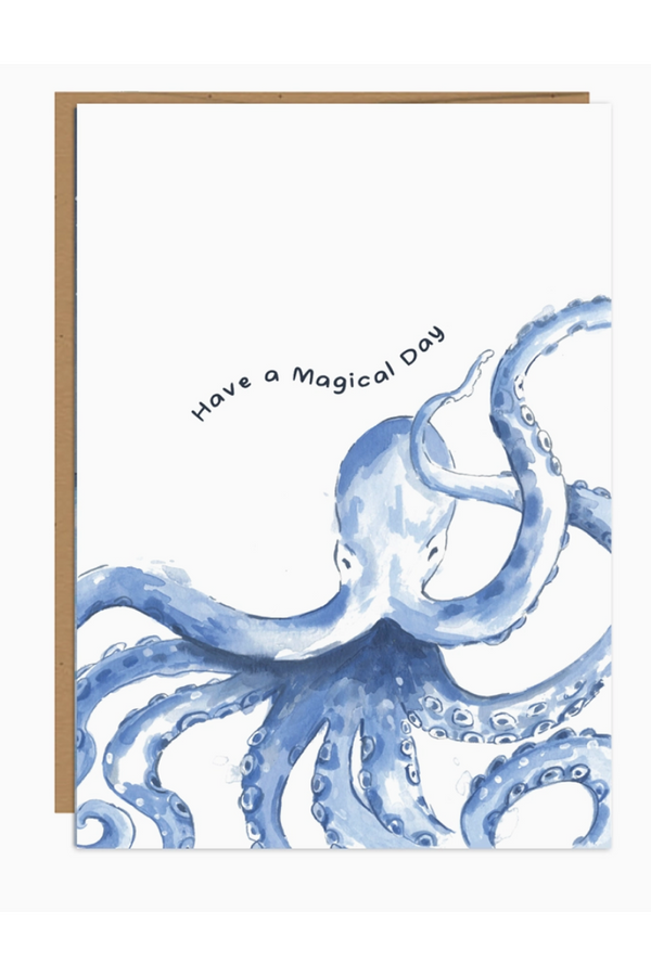 JFS Birthday Card - Magical Blue Octopus