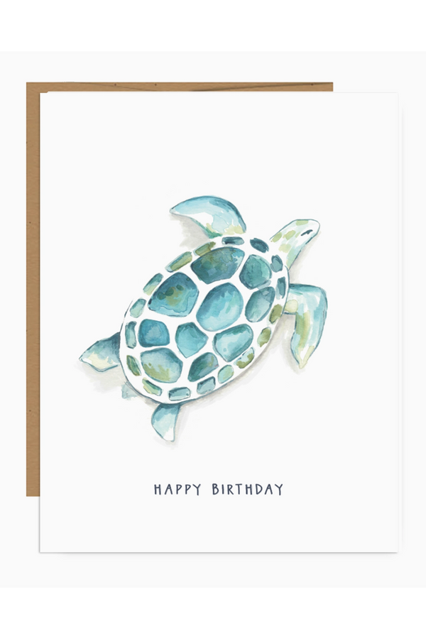 JFS Birthday Card - Turtle Coastal