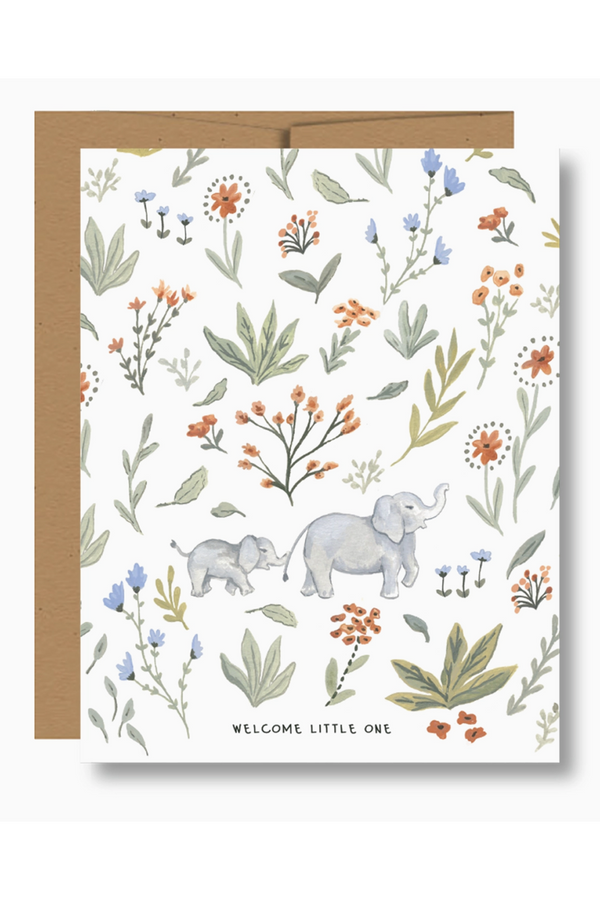 JFS Baby Greeting Card - Welcome Little One Elephant