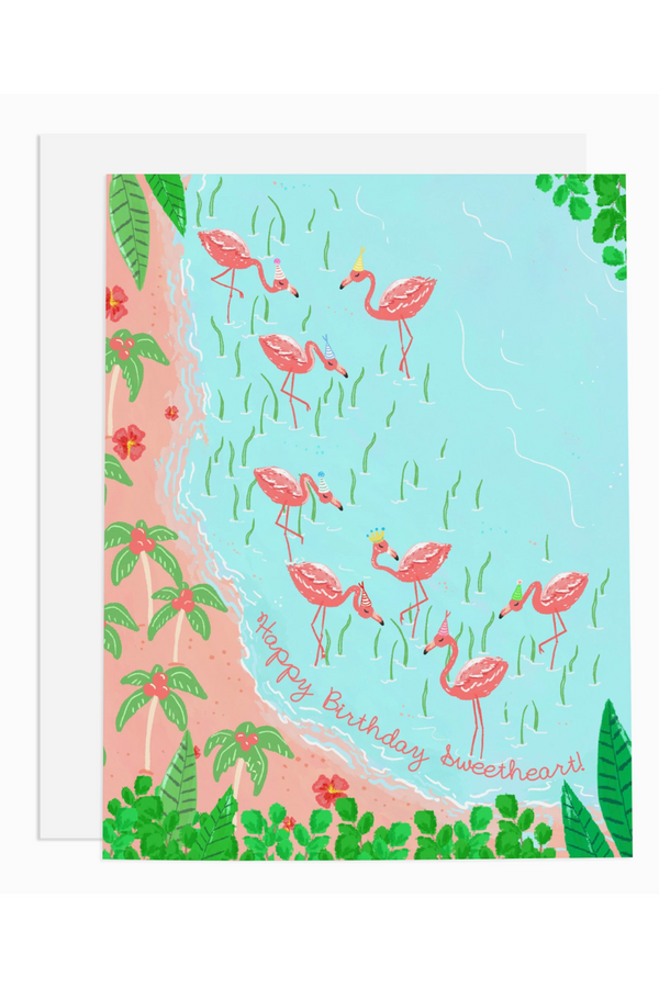 RMS Birthday Card - Flamingo Party