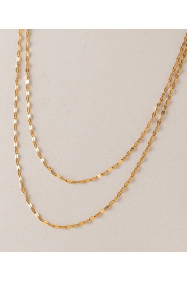 Waterproof Necklace - Ray Layered Gold
