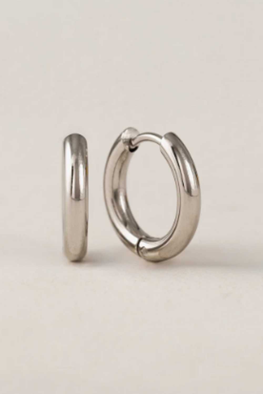 Waterproof Earring - Tube Hoop Silver
