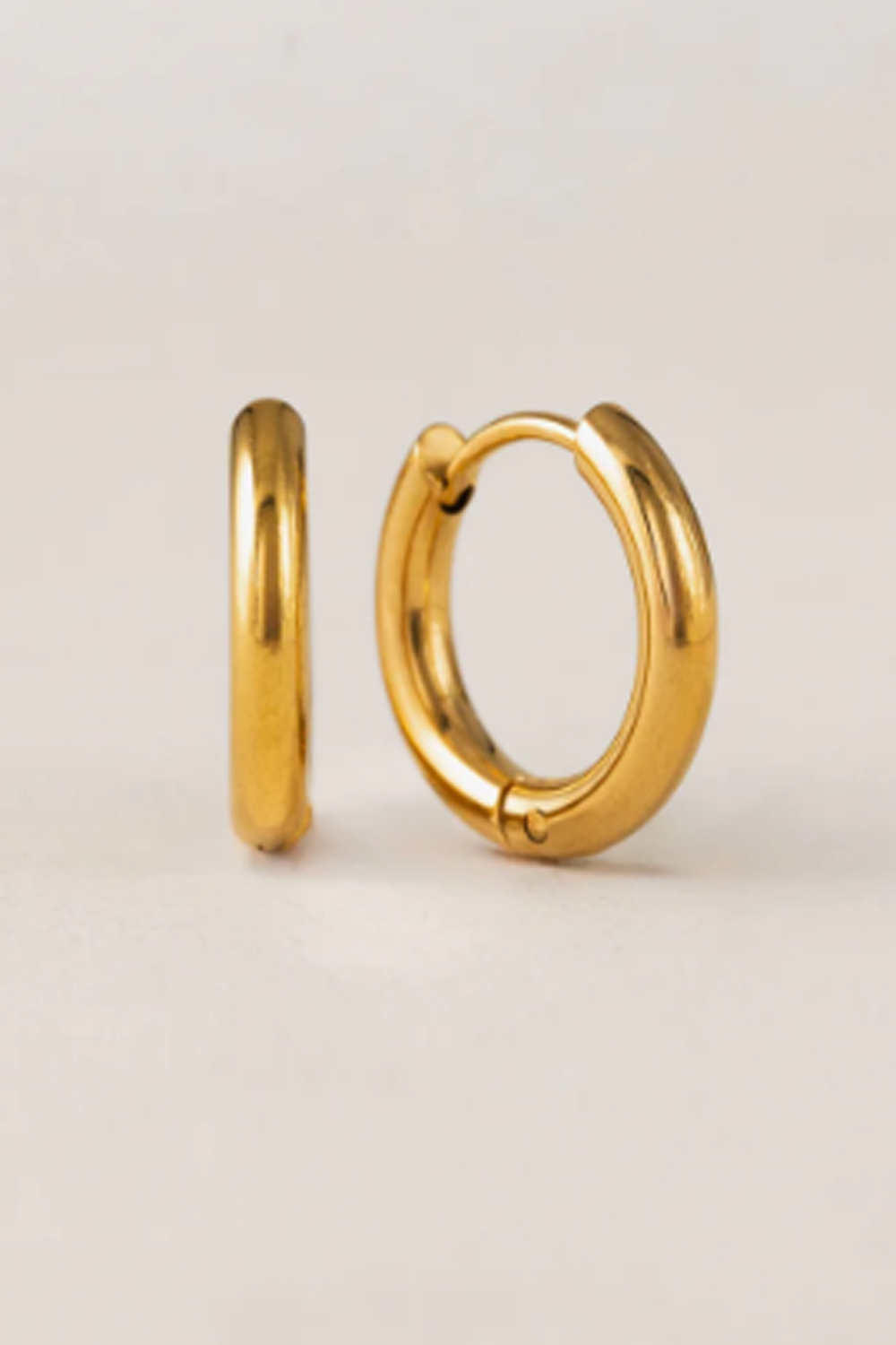 Waterproof Earring - Tube Hoop Gold