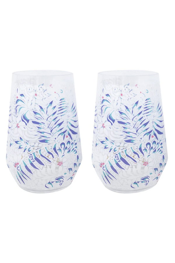 Lilly Acrylic Wine Glass Set - Summer Shorelines