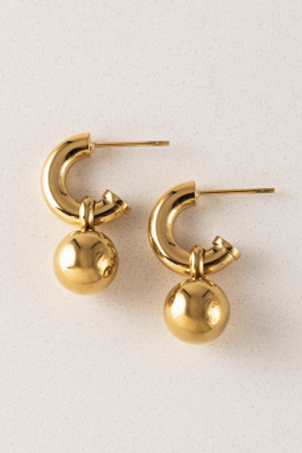 Waterproof Earring - Solstice Drop Hoop Gold