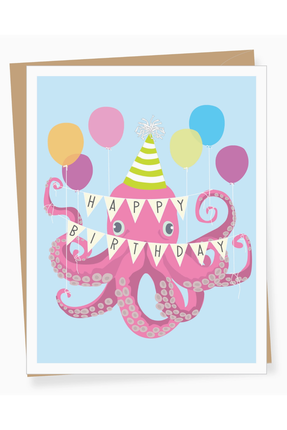 Apt Birthday Card - Party Octopus