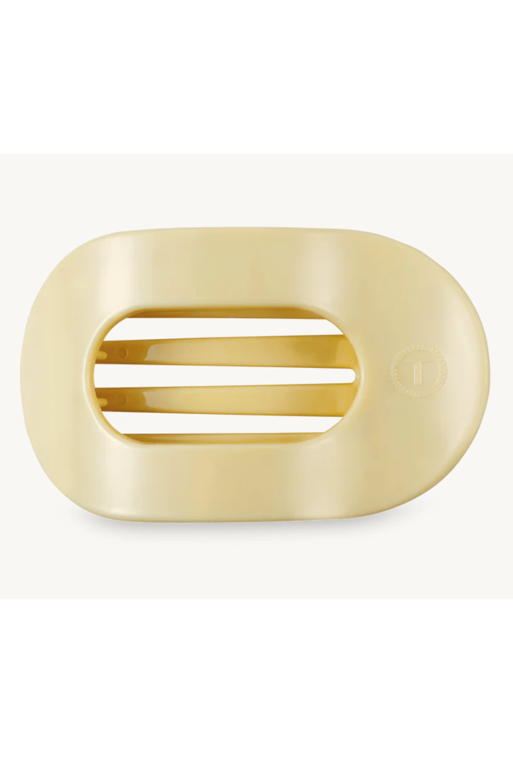 Teleties Flat Round Hair Clip - Butter Yellow