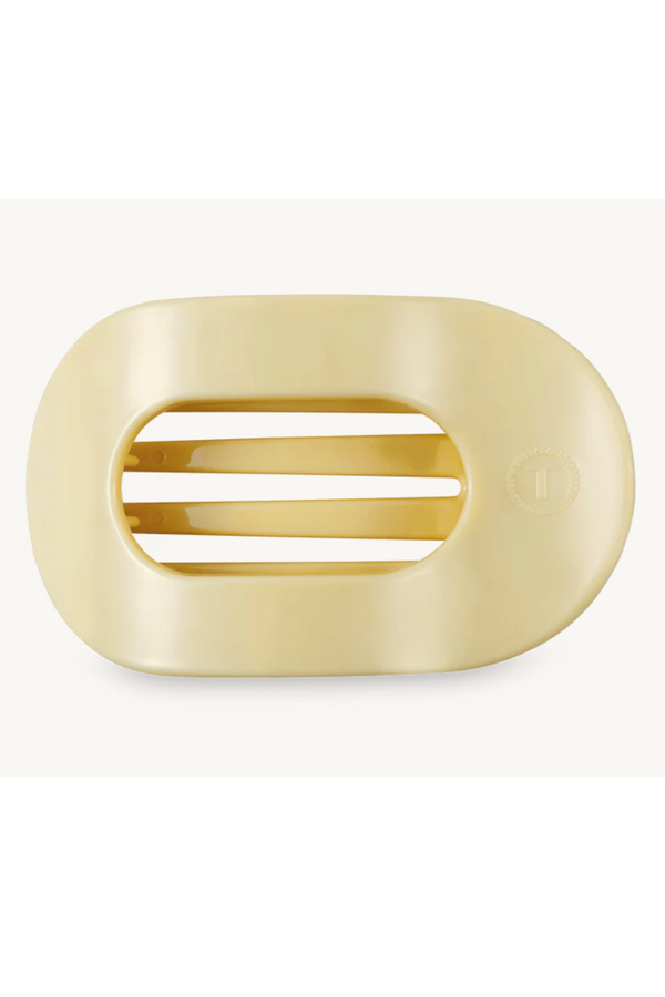 Teleties Flat Round Hair Clip - Butter Yellow