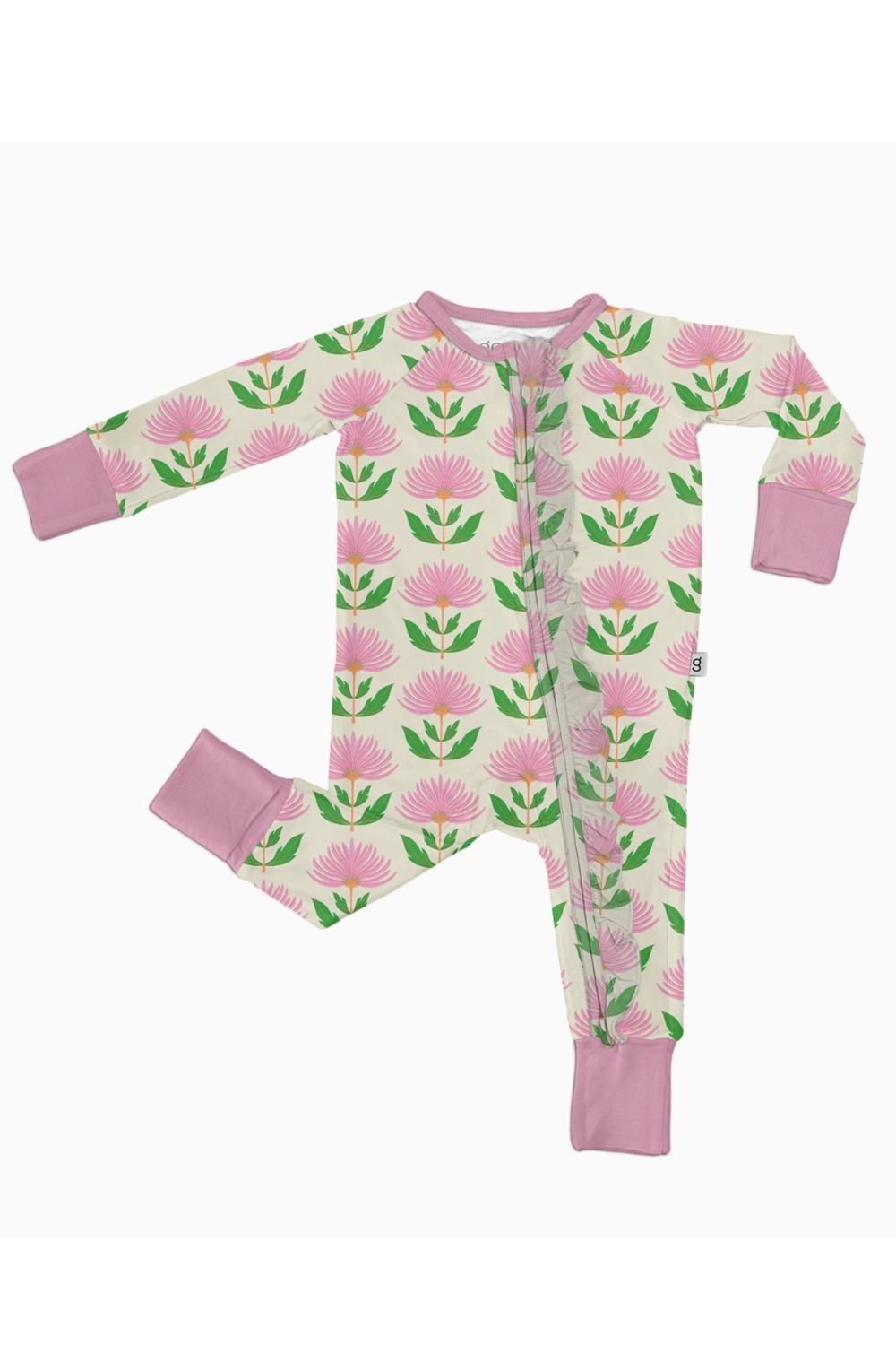 Goosie Zip PJ - Pink Block Flower
