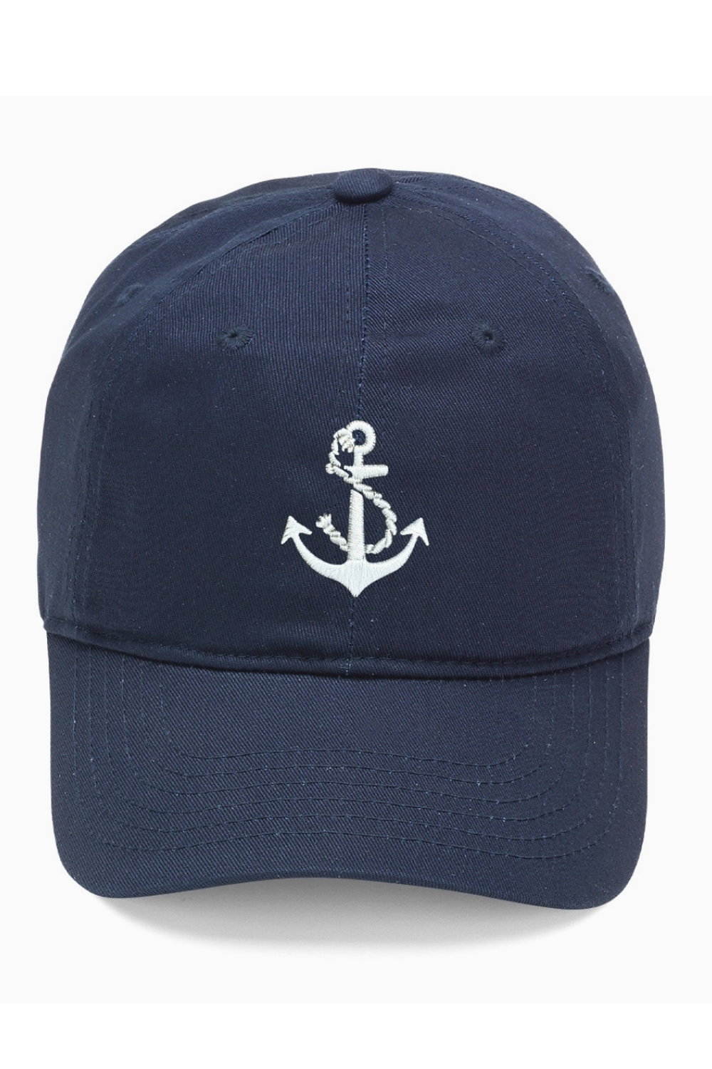 Baseball Cap - Embroidered Anchor Navy