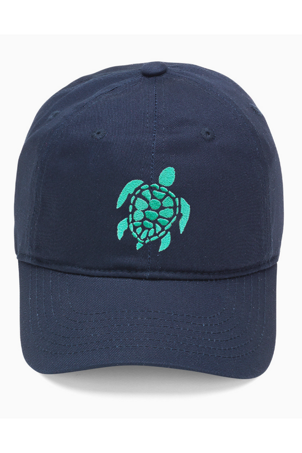Baseball Cap - Embroidered Sea Turtle Navy