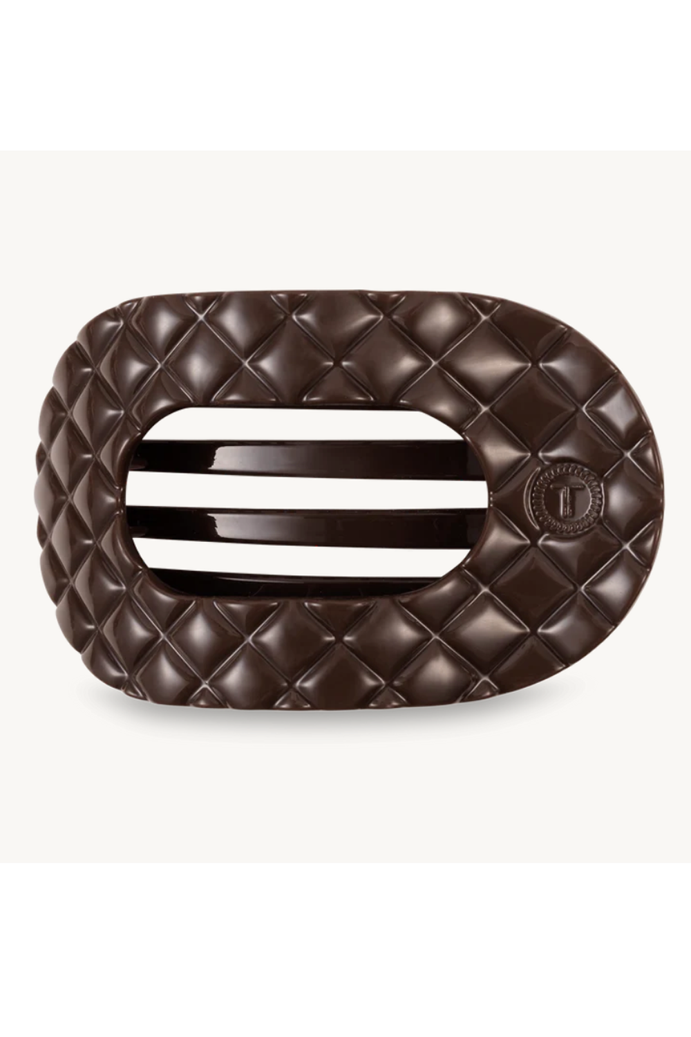 Teleties Flat Round Hair Clip - Quilted Truly Taupe