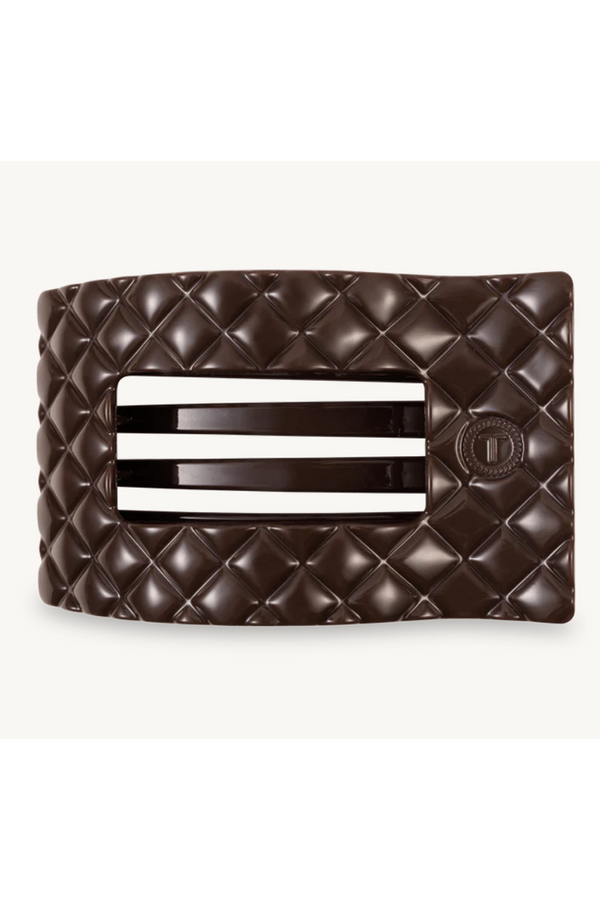 Teleties Rectangle Hair Clip - Quilted Truly Taupe