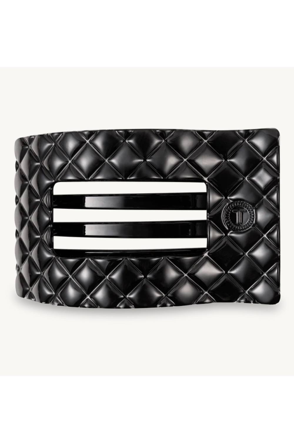 Teleties Rectangle Hair Clip - Quilted Jet Black