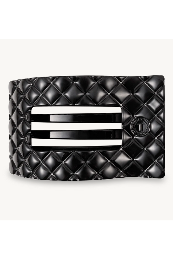 Teleties Rectangle Hair Clip - Quilted Jet Black