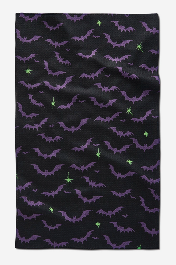 Geometry Kitchen Tea Towel - Dark Night Bats