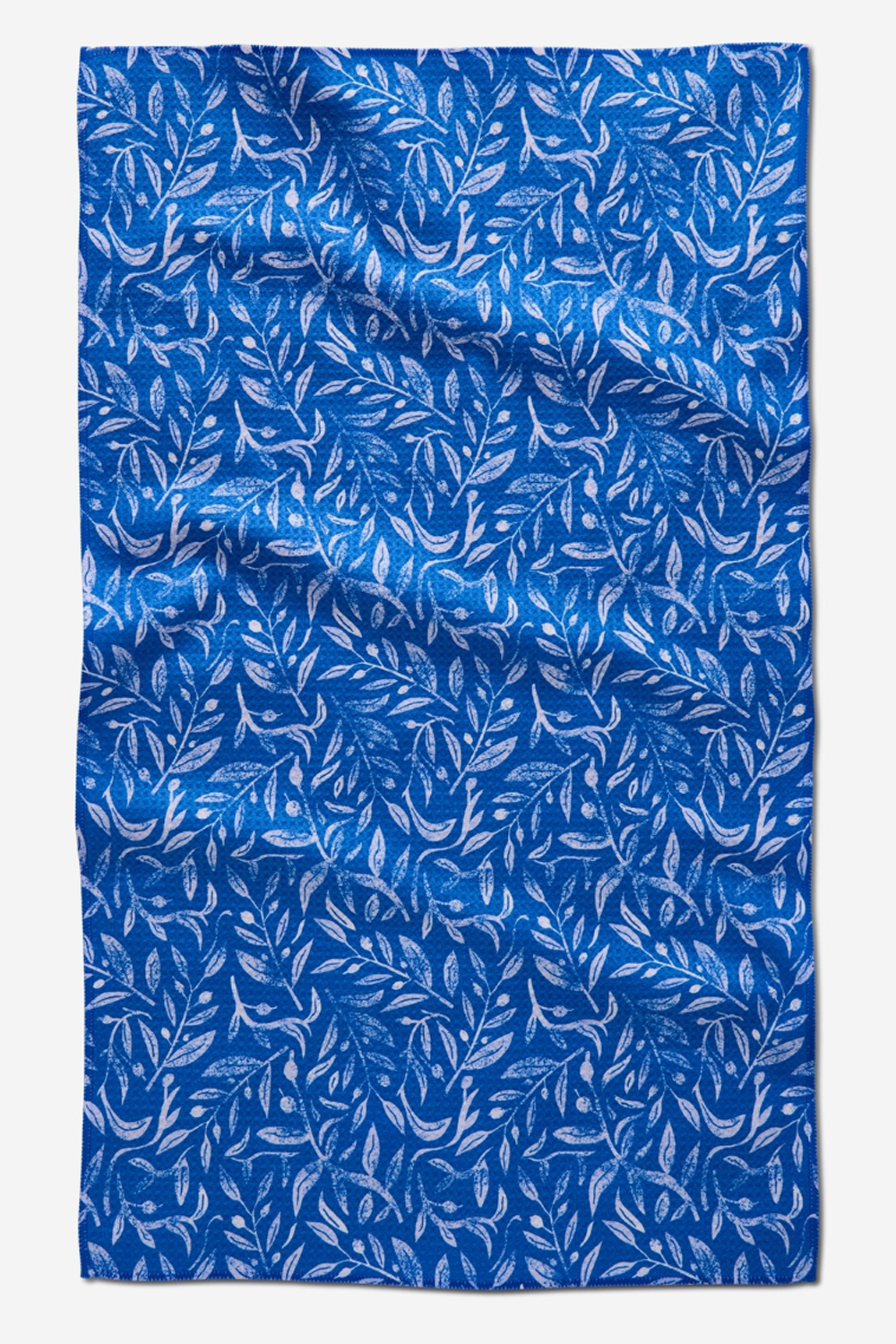 Geometry Kitchen Tea Towel - Hanukkah Leaves White