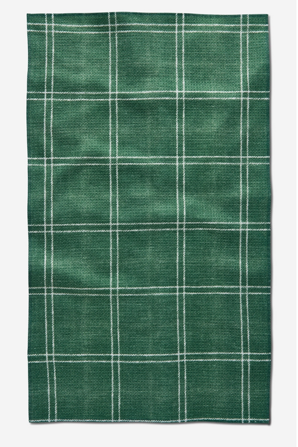 Geometry Kitchen Tea Towel - Pine Forest Plaid