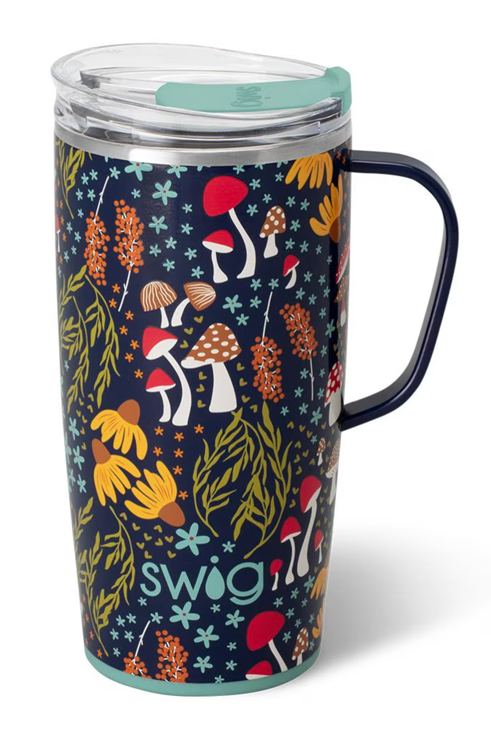 TALL Modern Coffee Mug - Mushroom Meadow
