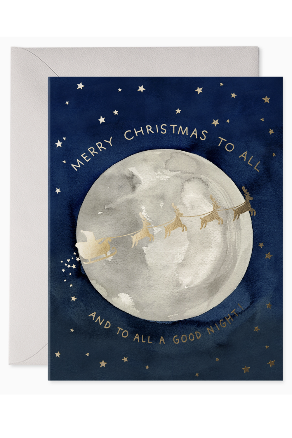 EFRAN Holiday Greeting Card - Santa Moon