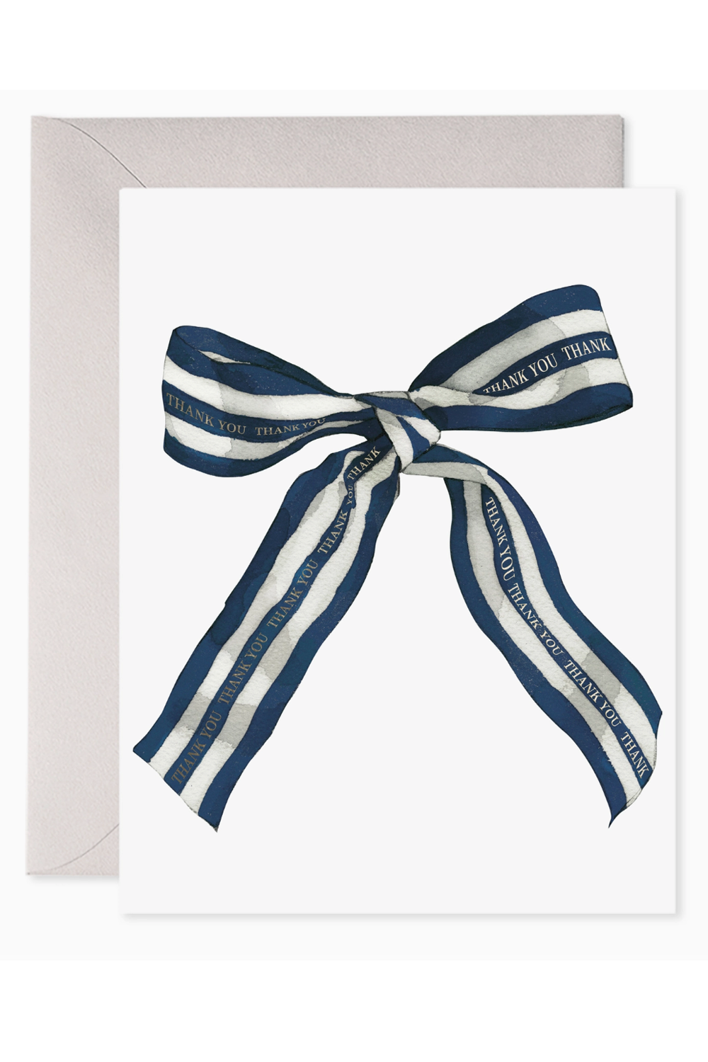 EFRAN Thank You Greeting Card - Big Navy Striped Bow