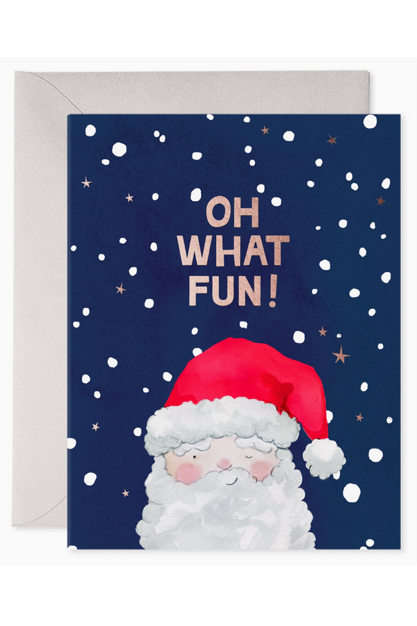EFRAN Holiday Greeting Card - Oh What Fun Santa