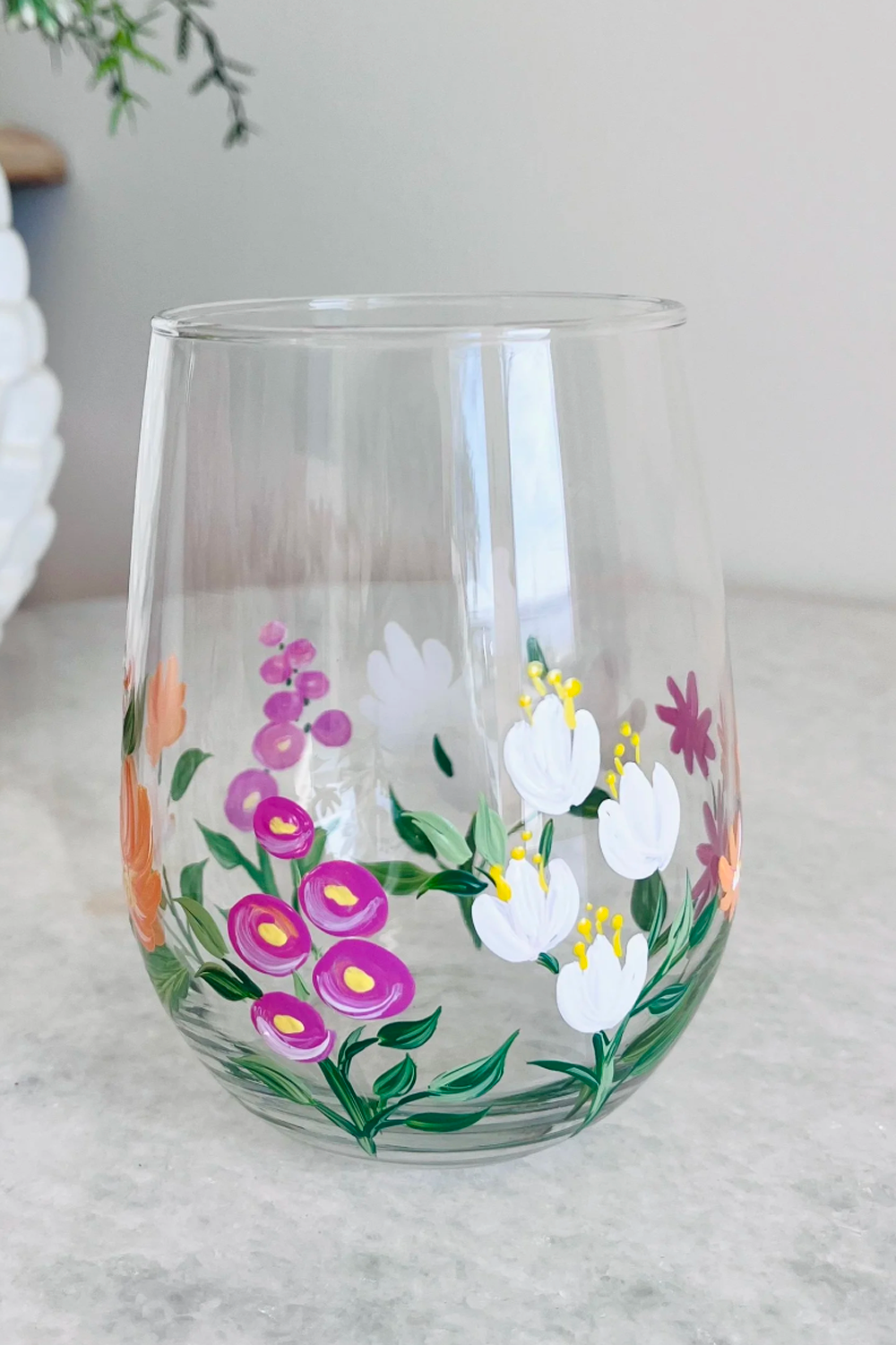 DJ Stemless Wine Glass - Vibrant Lady