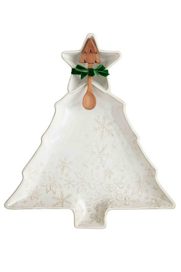 White Christmas Tree Chip and Dip Set