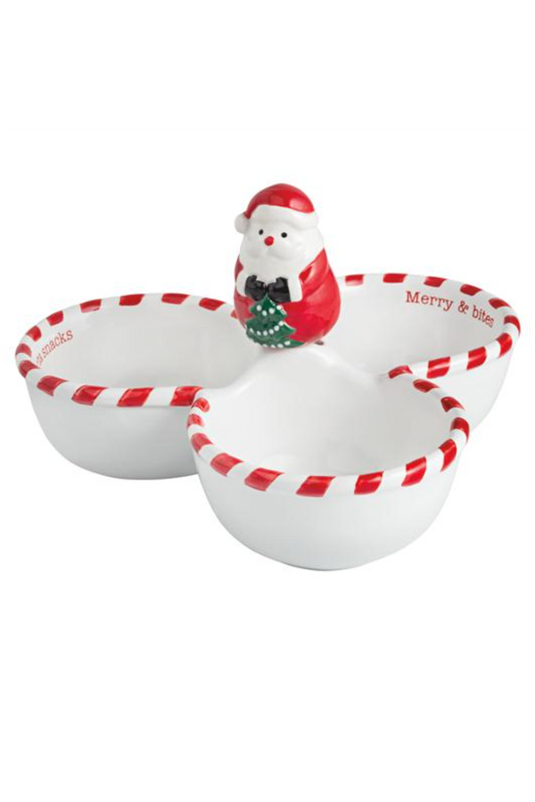 Santa Triple Tidbit with Spreader Set