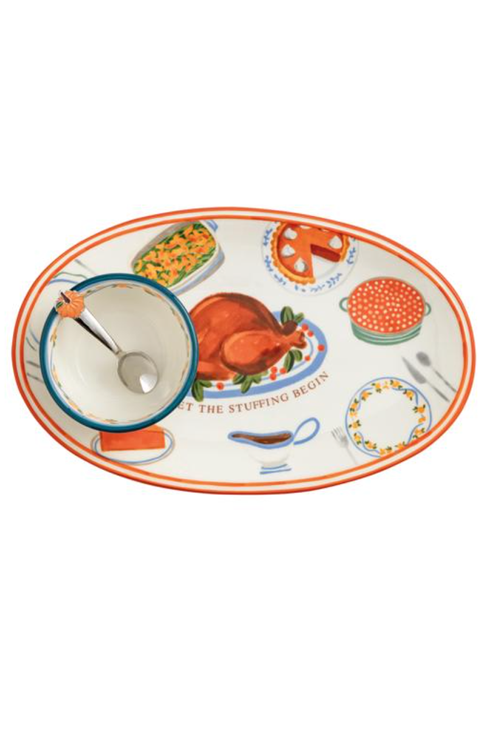 Turkey Dinner Tray and Dip Set