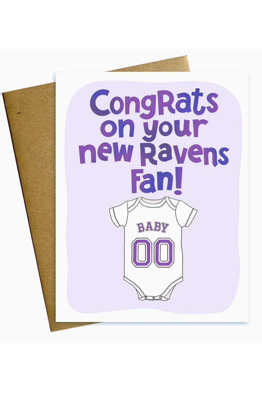 MM Single Baby Card - New Ravens Fan