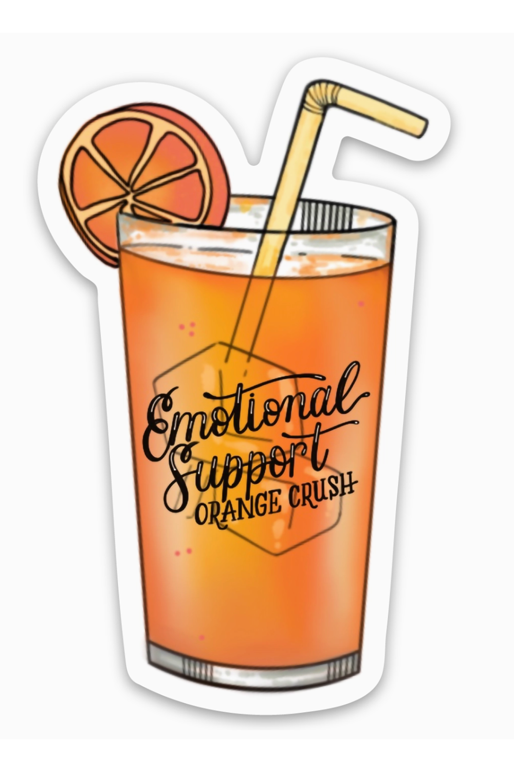 Trendy Sticker - Emotional Support Orange Crush