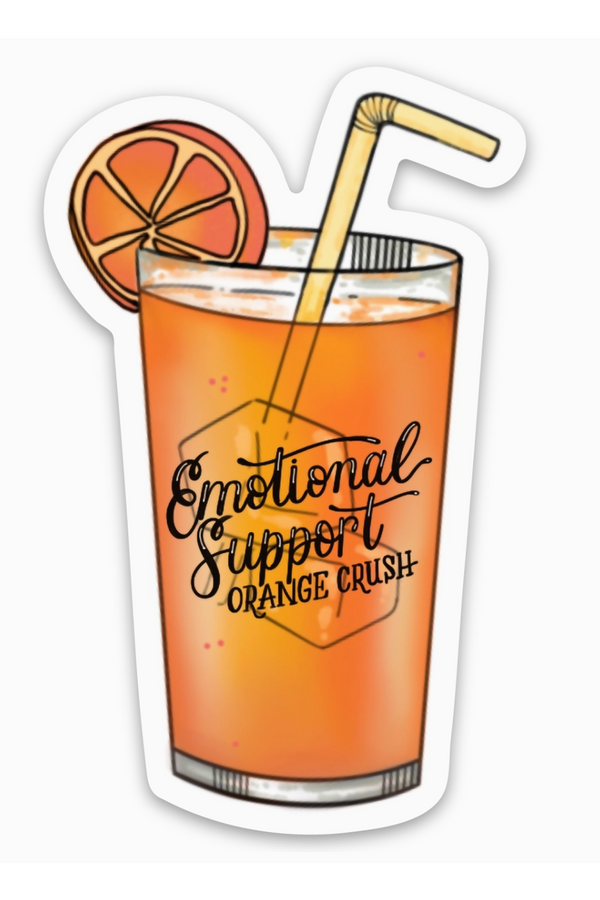 Trendy Sticker - Emotional Support Orange Crush