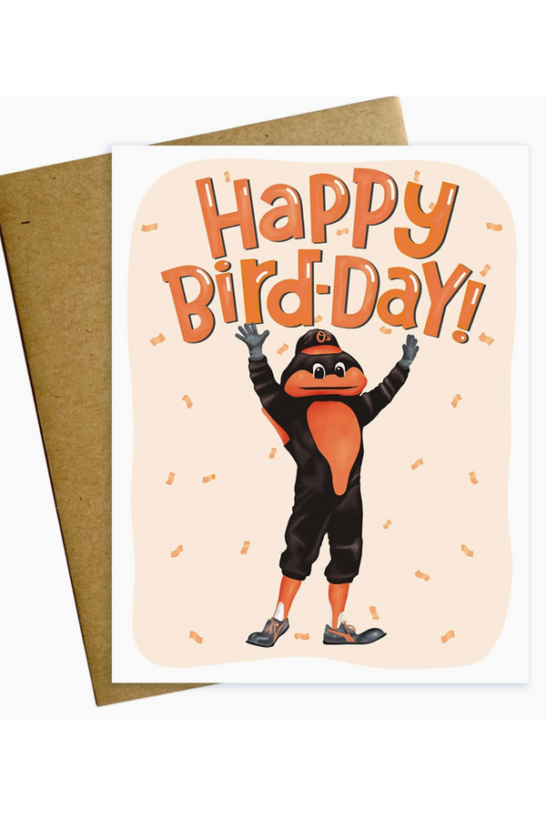 MM Single Birthday Card - Happy Bird Day Orioles