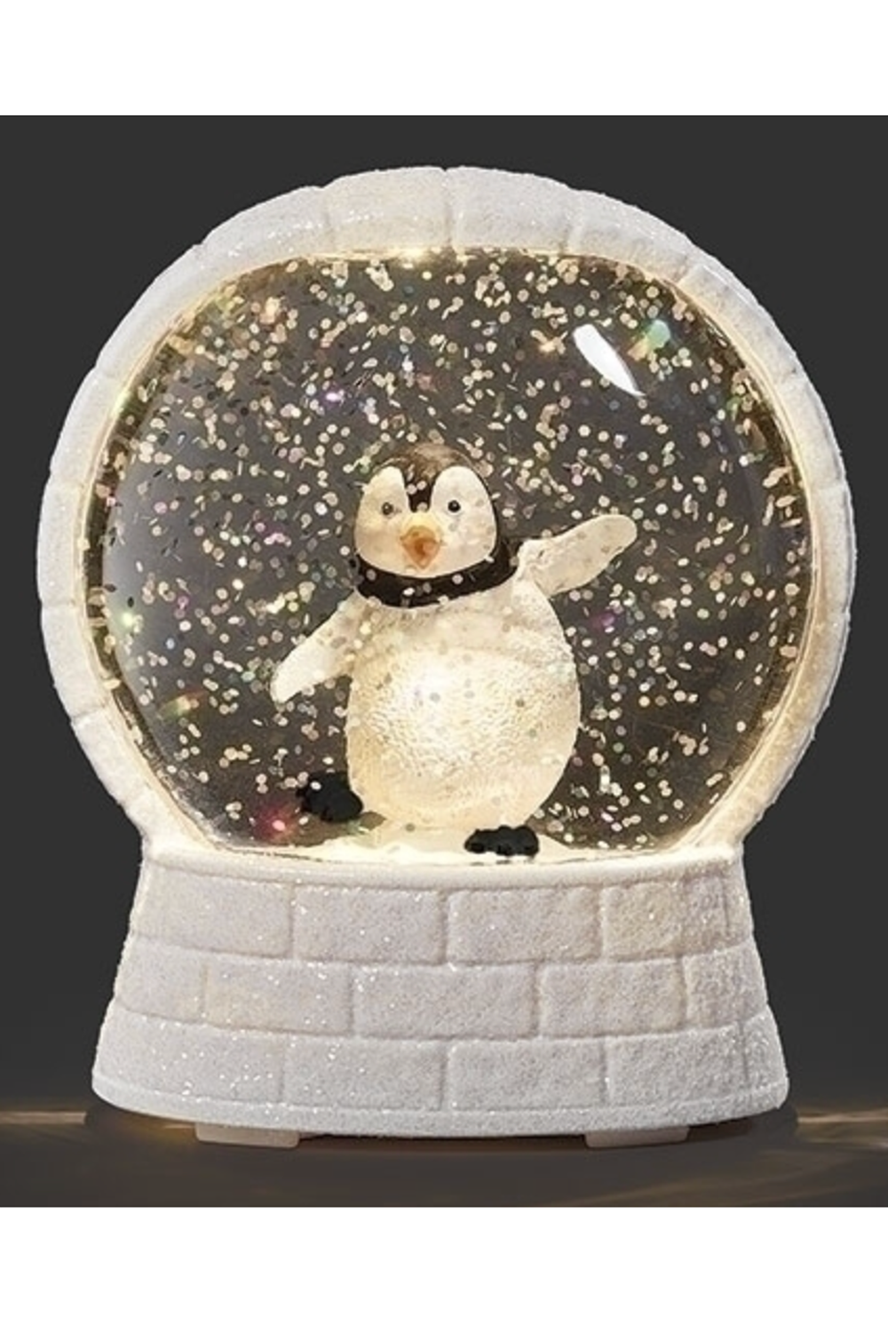 Lighted Penguin Igloo Snowglobe