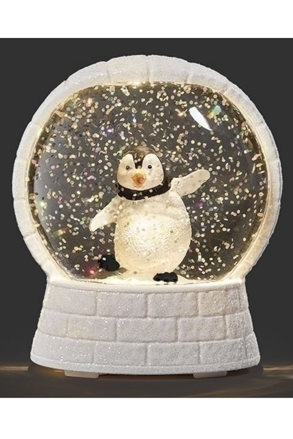 Lighted Penguin Igloo Snowglobe
