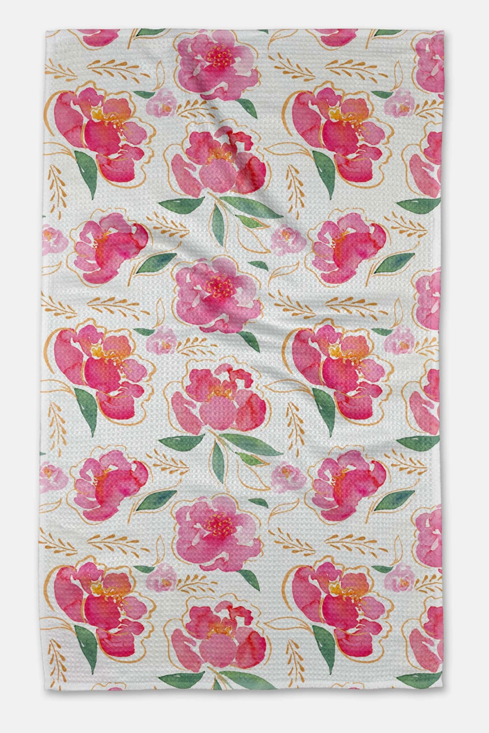 Geometry Kitchen Tea Towel - Pink Peony