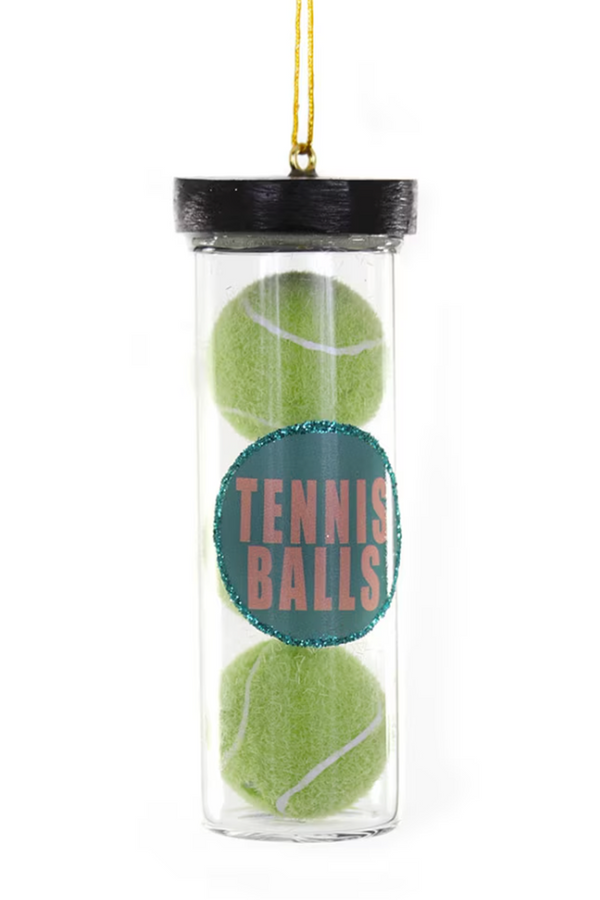 Glass Ornament - Canister of Tennis Balls