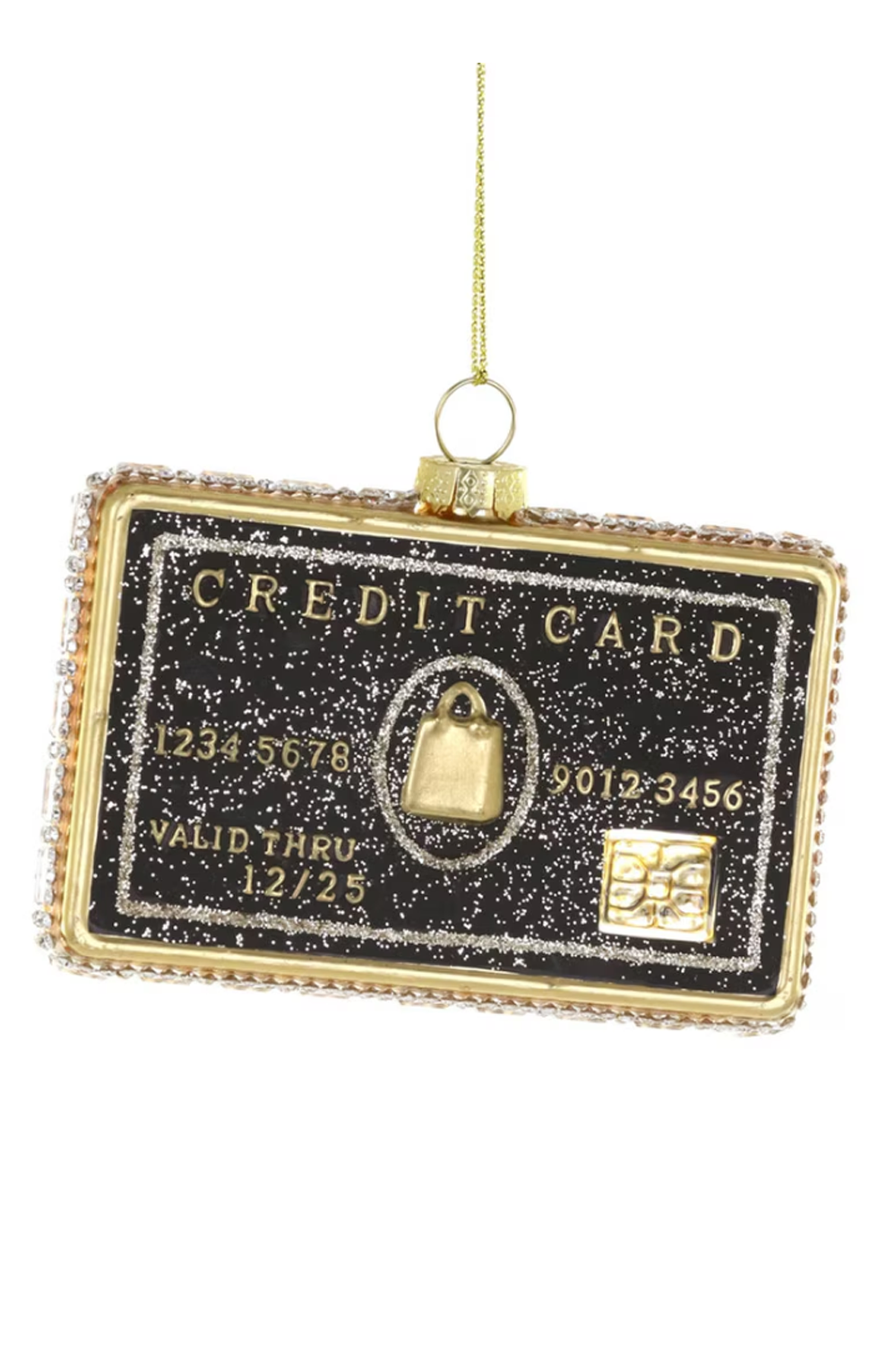 Glass Ornament - Black Credit Card