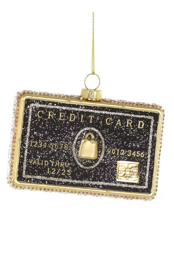 Glass Ornament - Black Credit Card
