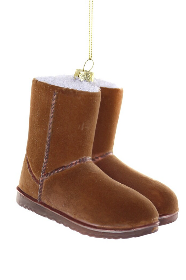 Glass Ornament - Fuzzy Winter Boots