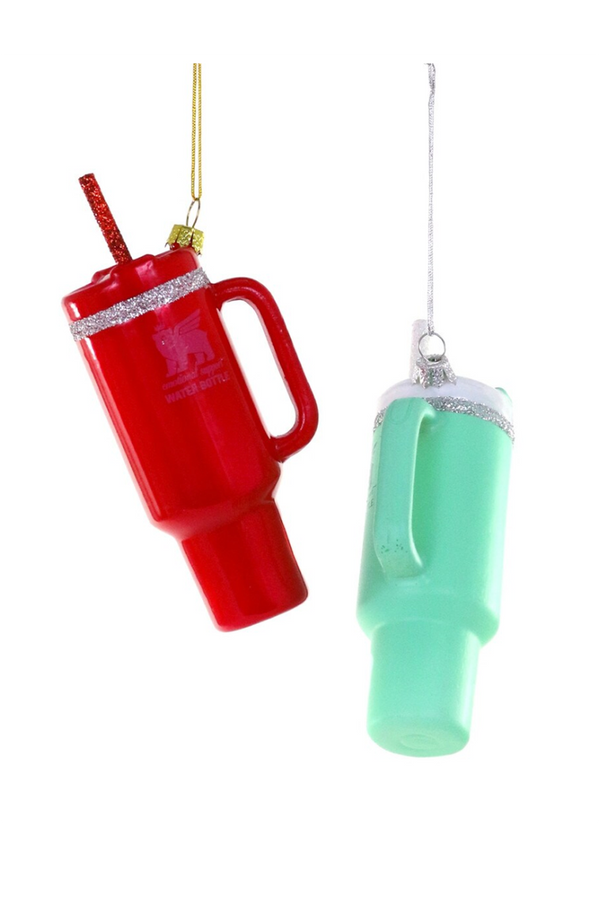 Glass Ornament - Holiday Beverage Stanley Tumbler