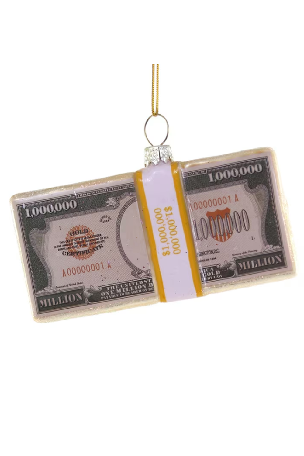 Glass Ornament - Bundle of Cash