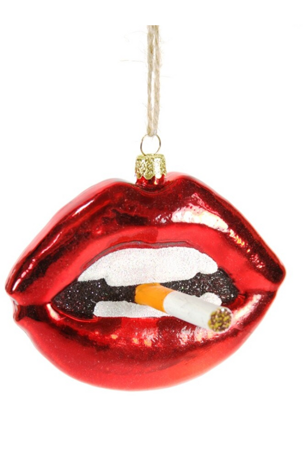 Glass Ornament - Lip with Cig
