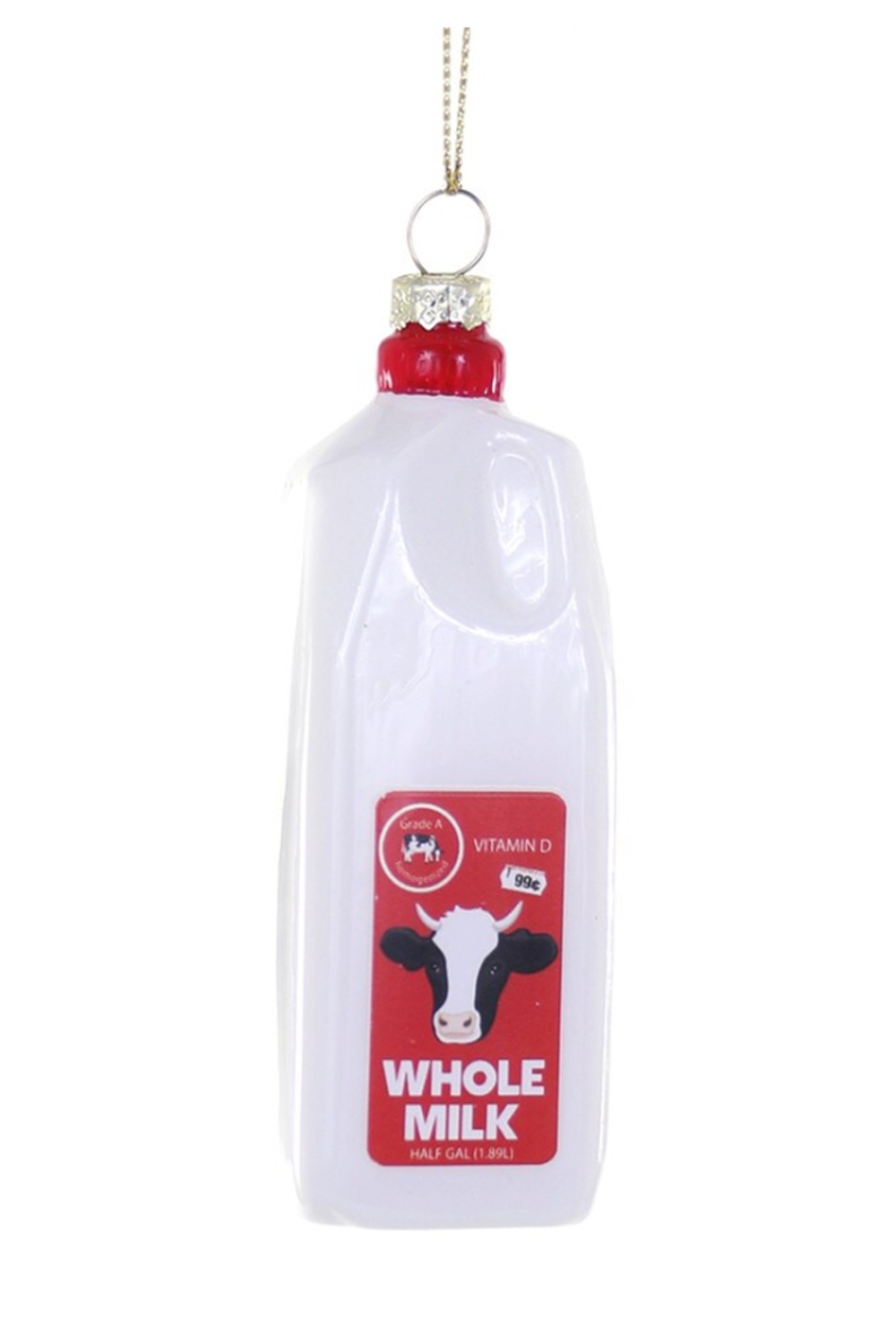 Glass Ornament - Milk Carton Red