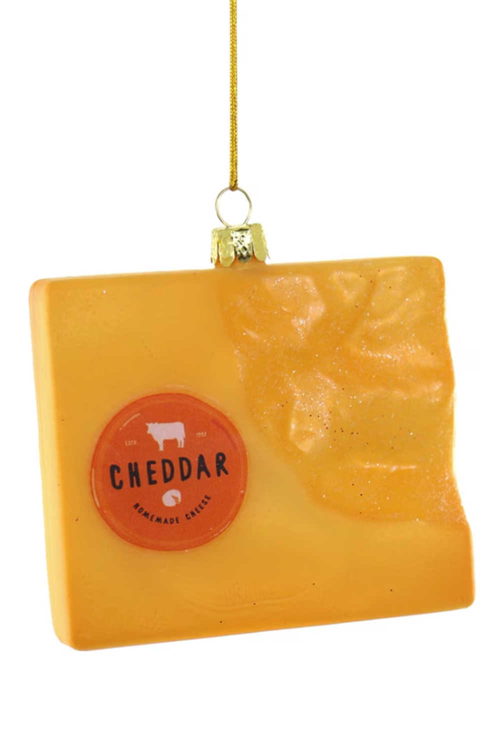 Glass Ornament - Aged Cheddar Cheese