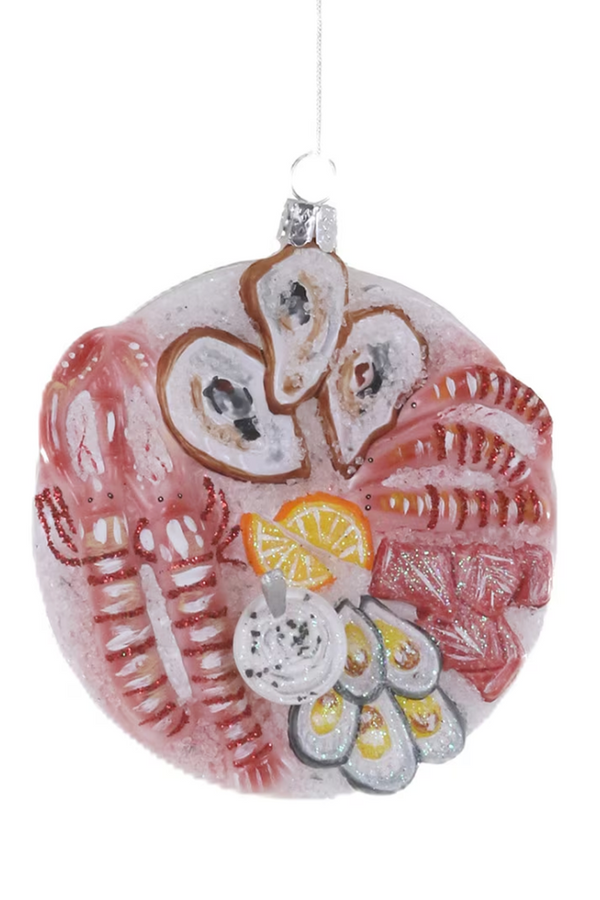 Glass Ornament - Seafood Tray