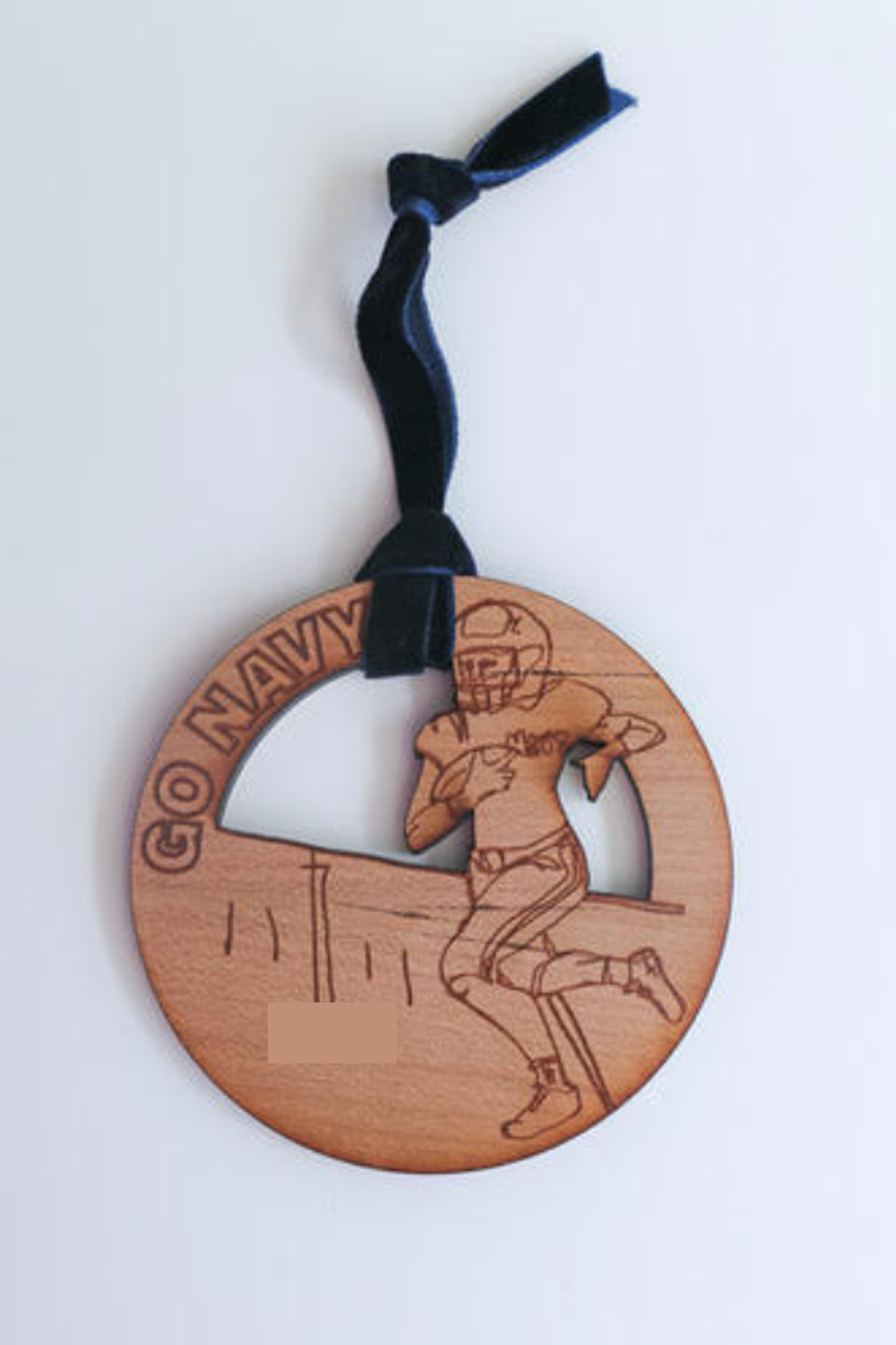 Wooden Ornament - Go NAVY Football