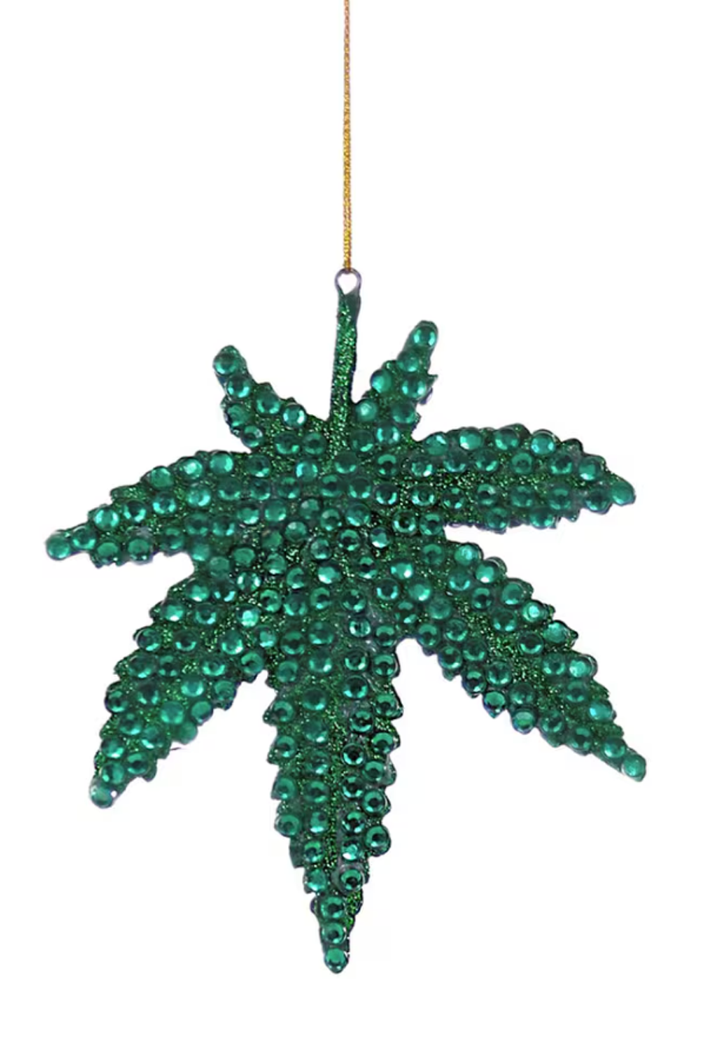 Funky Ornament - Jeweled Marijuana Leaf