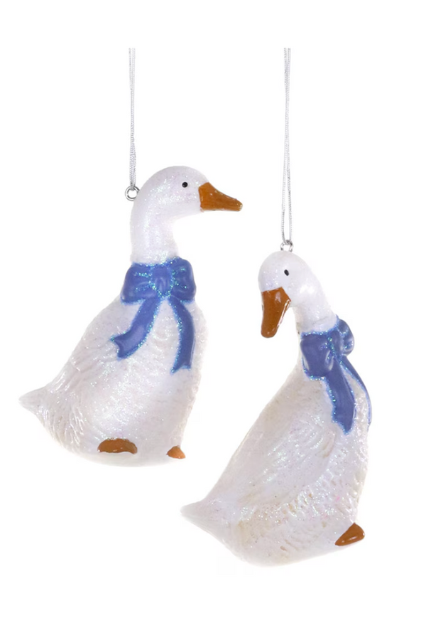 Glass Ornament - Country Geese